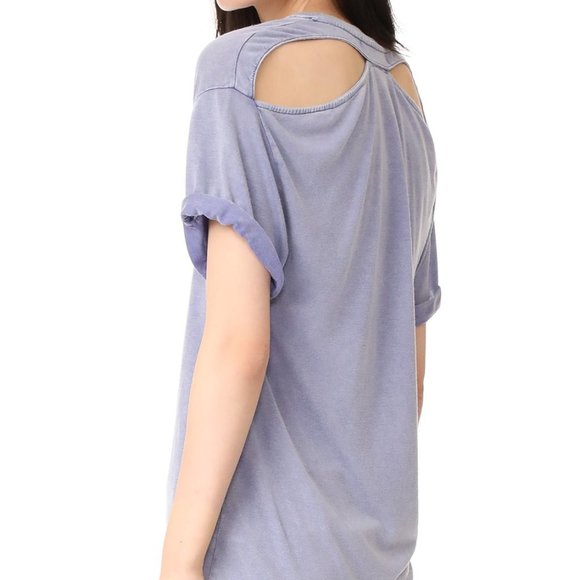 Iro Jeans Double Back Cut-Outs Burnout  Tee Summer - Picture 1 of 4